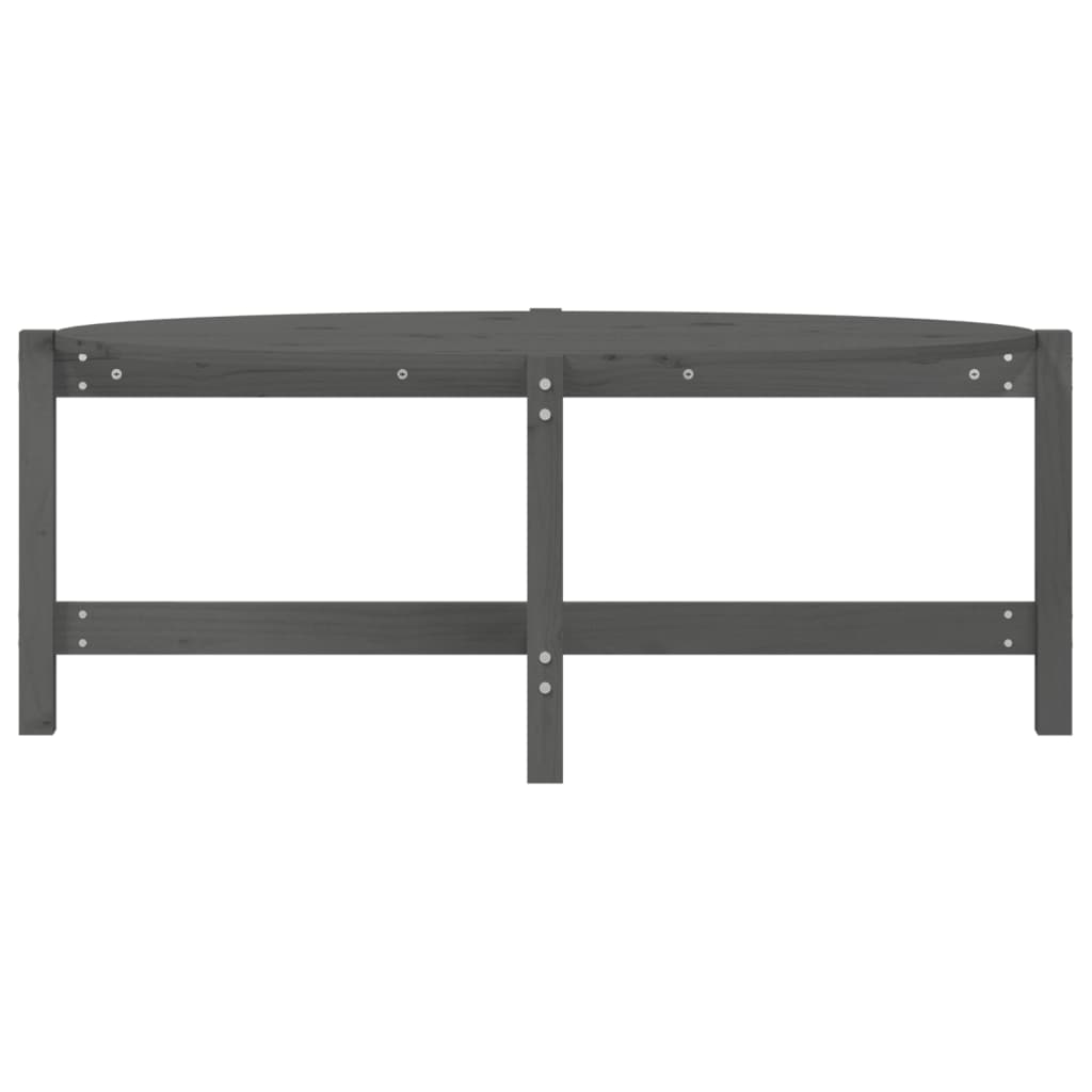vidaXL Couchtisch Grau 118x63x45 cm Massivholz Kiefer
