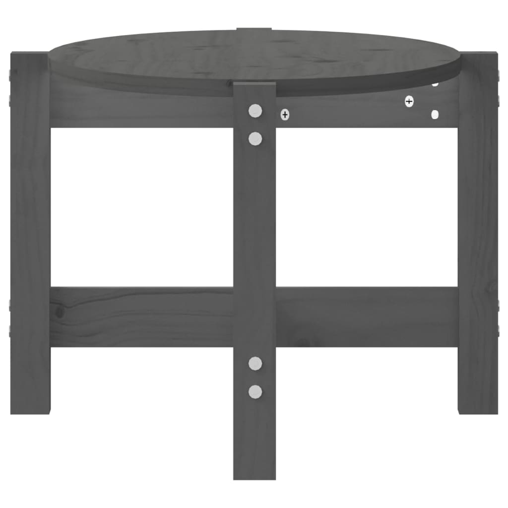 vidaXL Couchtisch Grau 87x48x35 cm Massivholz Kiefer