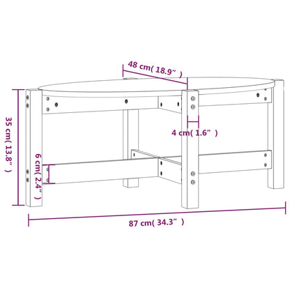 vidaXL Couchtisch Grau 87x48x35 cm Massivholz Kiefer