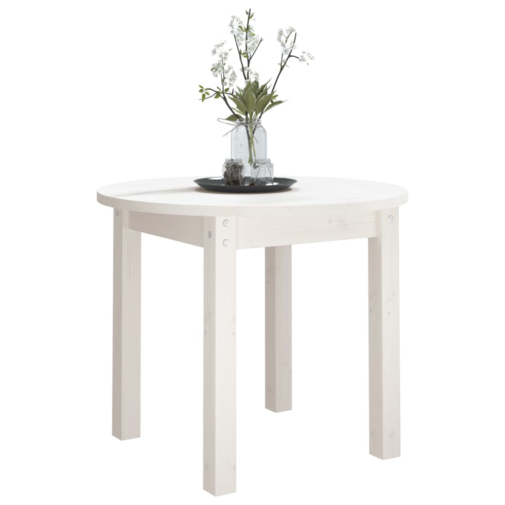 vidaXL Couchtisch Weiß Ø 55x45 cm Massivholz Kiefer
