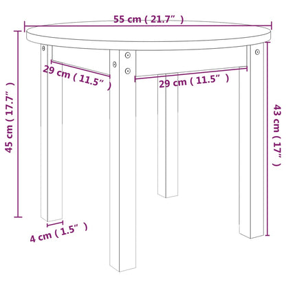 vidaXL Couchtisch Weiß Ø 55x45 cm Massivholz Kiefer