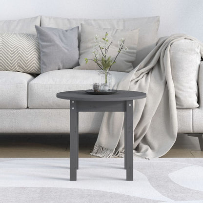 vidaXL Couchtisch Grau Ø 45x40 cm Massivholz Kiefer
