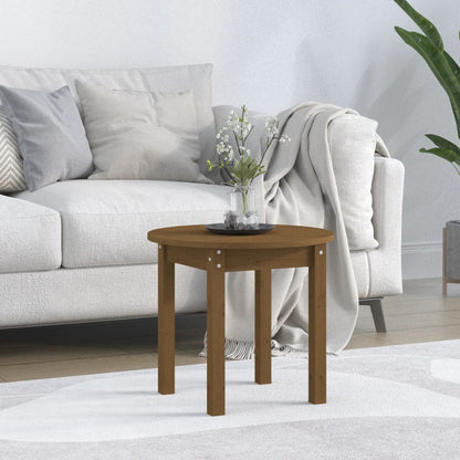 vidaXL Table basse marron miel Ø 45x40 cm Pin massif