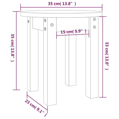 vidaXL Couchtisch Weiß Ø 35x35 cm Massivholz Kiefer