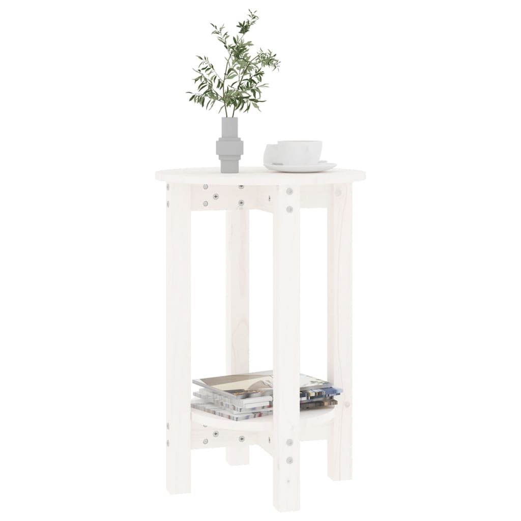 vidaXL Couchtisch Weiß Ø 40x60 cm Massivholz Kiefer