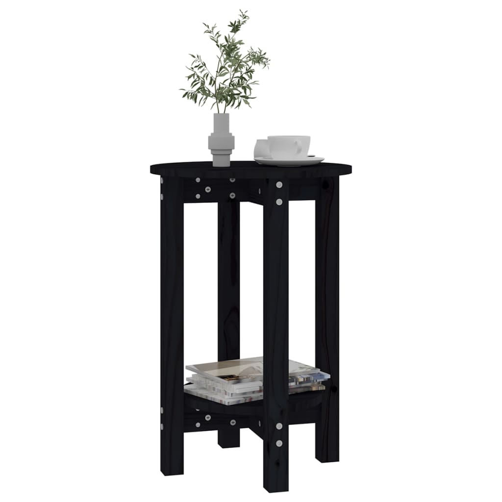 vidaXL Couchtisch Schwarz Ø 40x60 cm Massivholz Kiefer