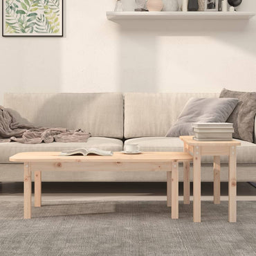 vidaXL 2-tlg. Couchtisch-Set Massivholz Kiefer