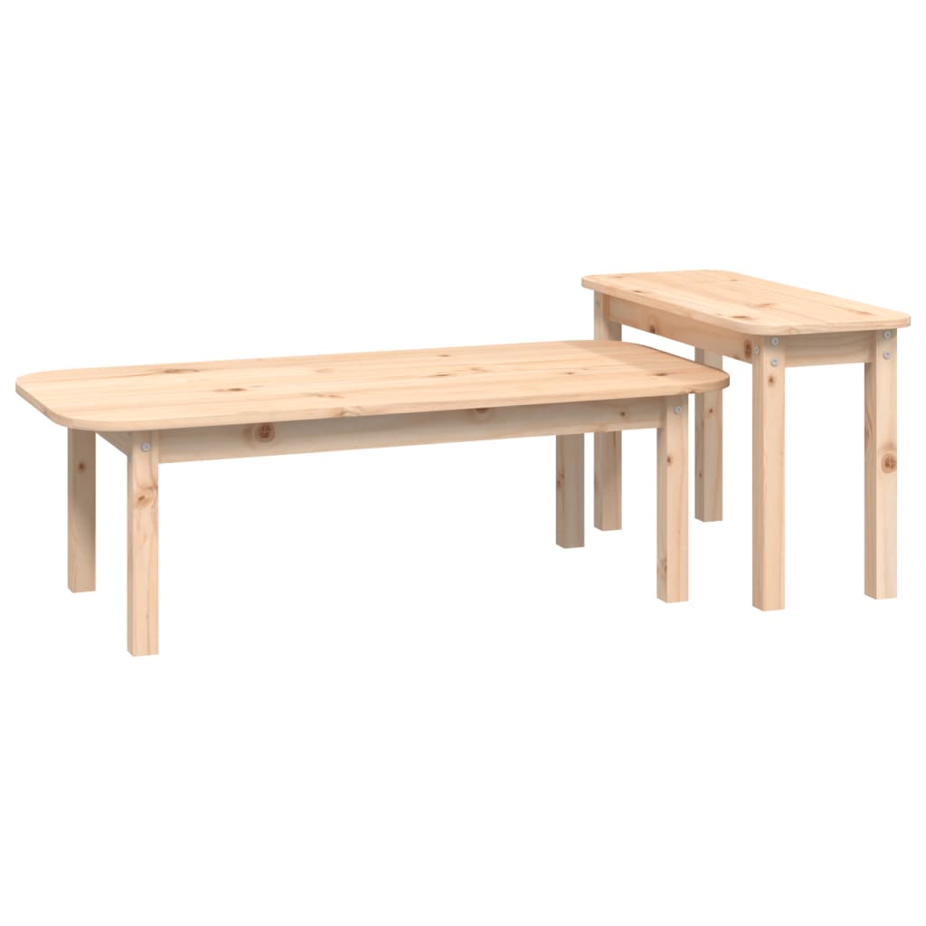 vidaXL 2-tlg. Couchtisch-Set Massivholz Kiefer