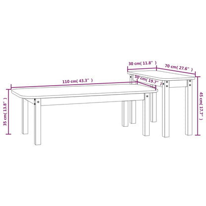 vidaXL 2-tlg. Couchtisch-Set Massivholz Kiefer