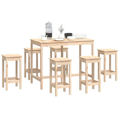 vidaXL Ensemble de bar 7 pcs Bois de pin massif