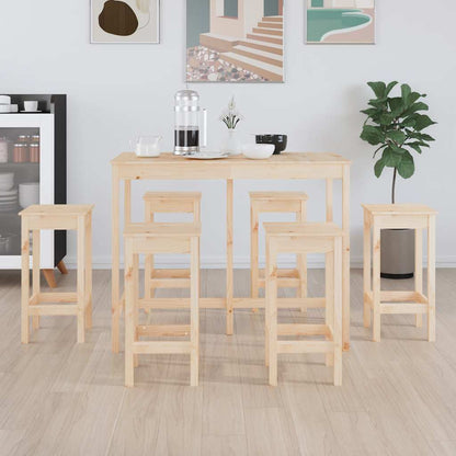 vidaXL Ensemble de bar 7 pcs Bois de pin massif