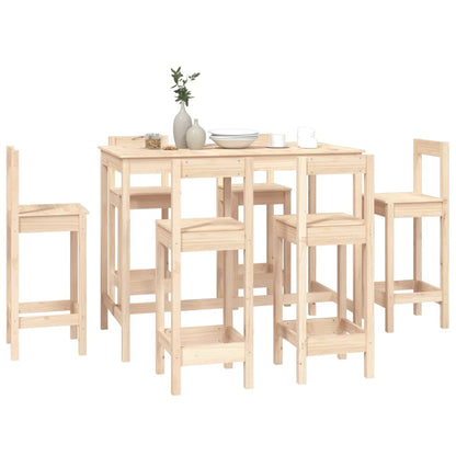 vidaXL Ensemble de bar 7 pcs Bois de pin massif