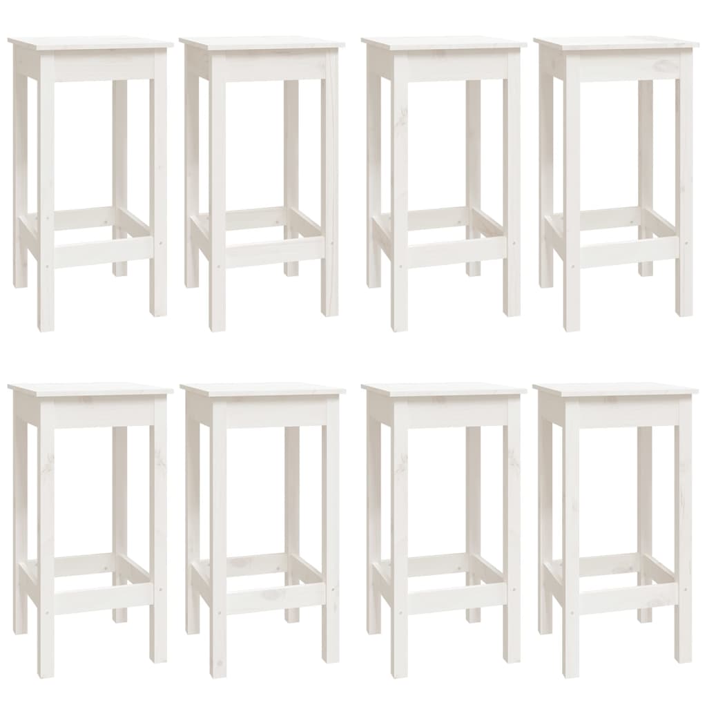 vidaXL Ensemble de bar 9 pcs Blanc Pin massif