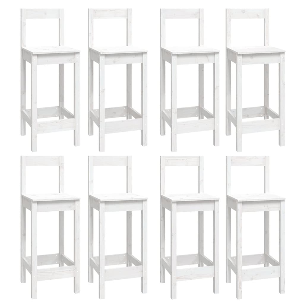 vidaXL Ensemble de bar 9 pcs Blanc Pin massif