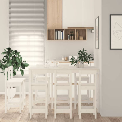 vidaXL Ensemble de bar 9 pcs Blanc Pin massif