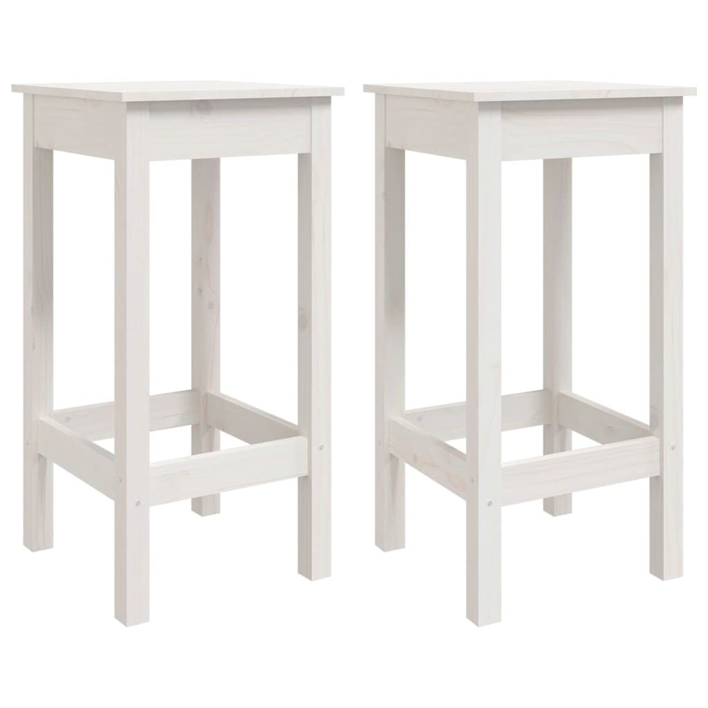 vidaXL Ensemble de bar 3 pcs Blanc Bois de pin massif