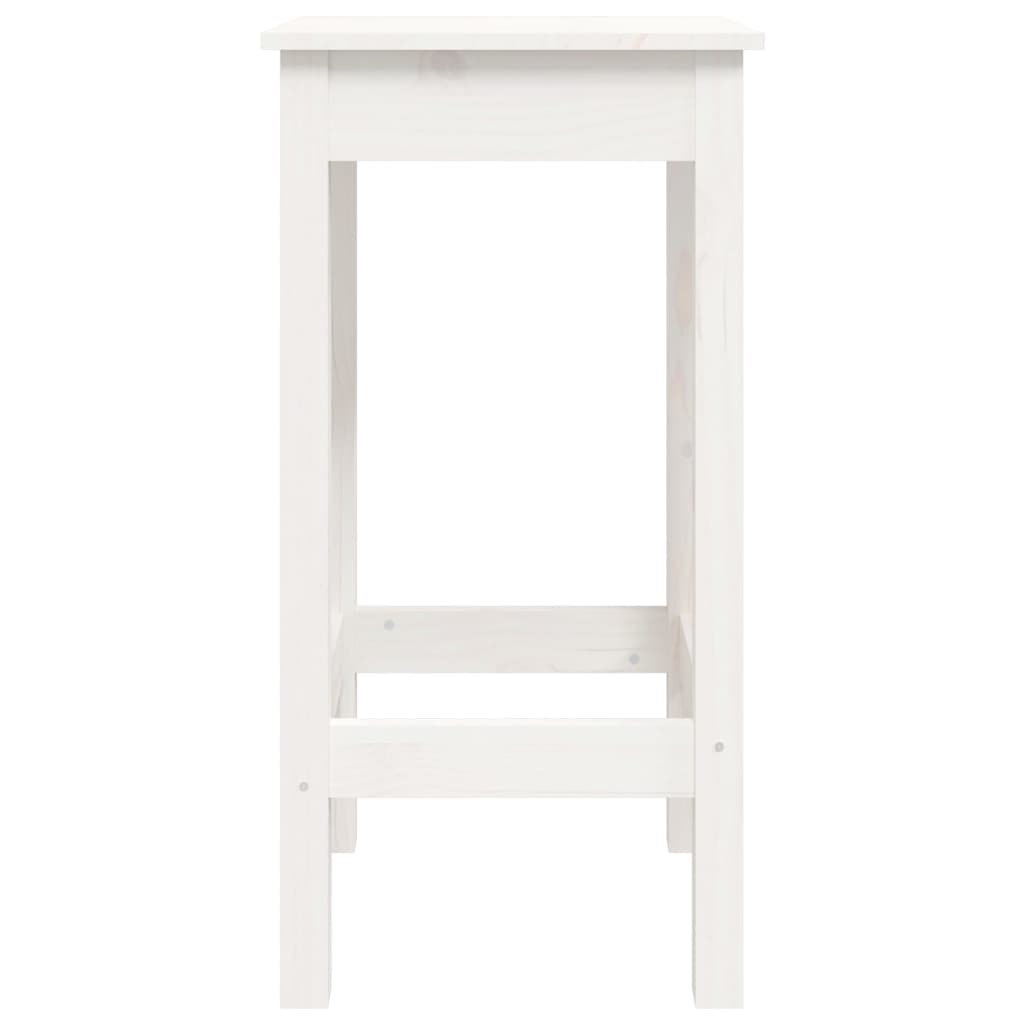 vidaXL Ensemble de bar 3 pcs Blanc Bois de pin massif