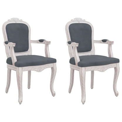 vidaXL Chaises de salle à manger 2 pcs Gris foncé 62x59,5x100,5 cm Velours