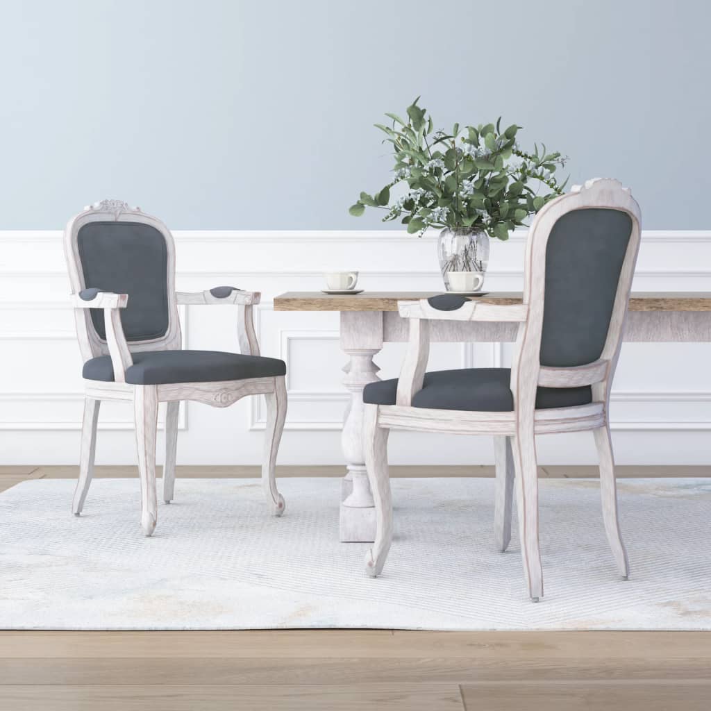 vidaXL Chaises de salle à manger 2 pcs Gris foncé 62x59,5x100,5 cm Velours
