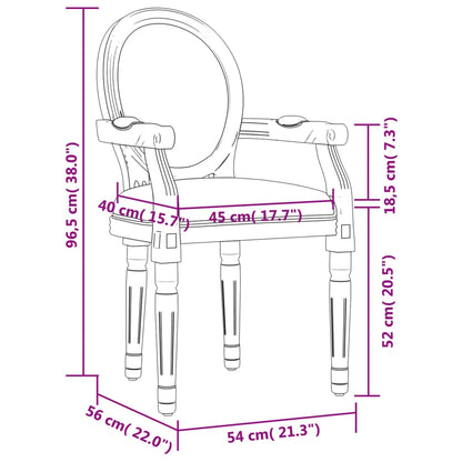 vidaXL Chaise de salle à manger 54x56x96,5 cm lin