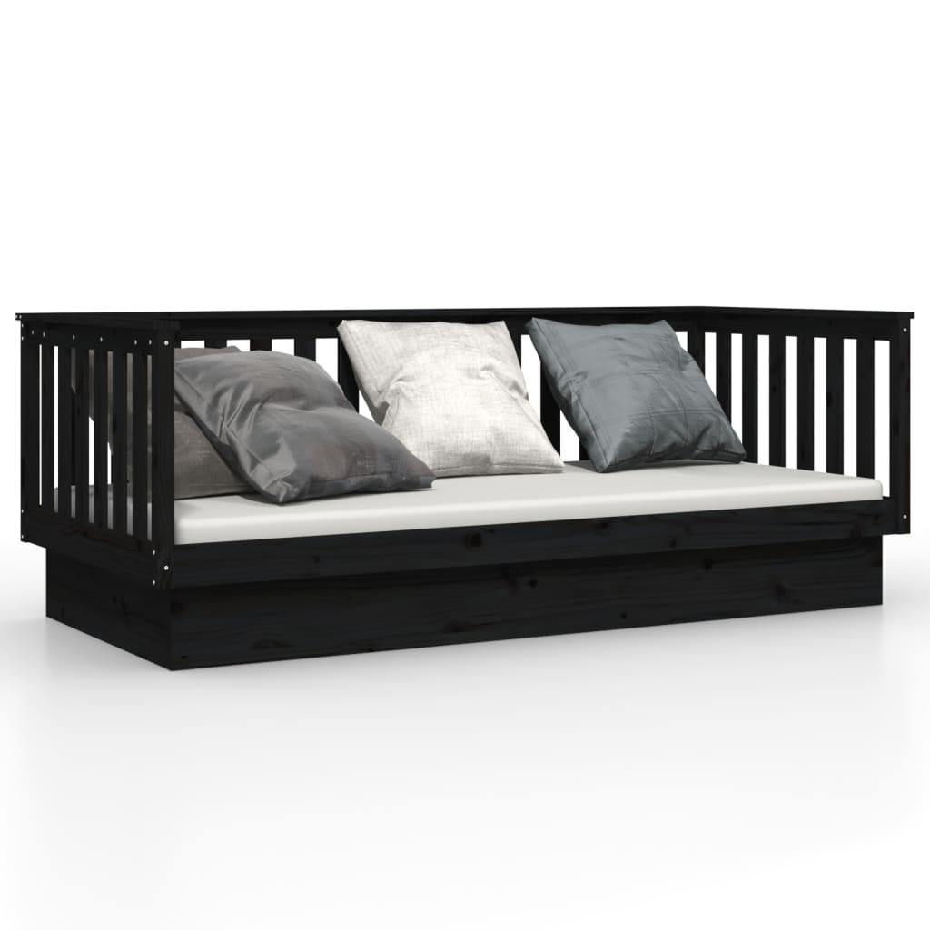 vidaXL Tagesbett Schwarz 100x200 cm Massivholz Kiefer