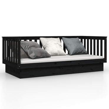 vidaXL Tagesbett Schwarz 100x200 cm Massivholz Kiefer