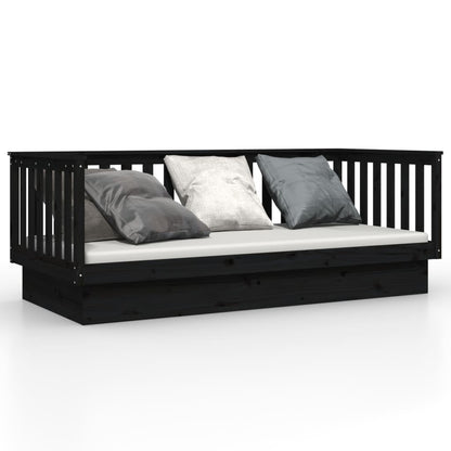 vidaXL Tagesbett Schwarz 100x200 cm Massivholz Kiefer