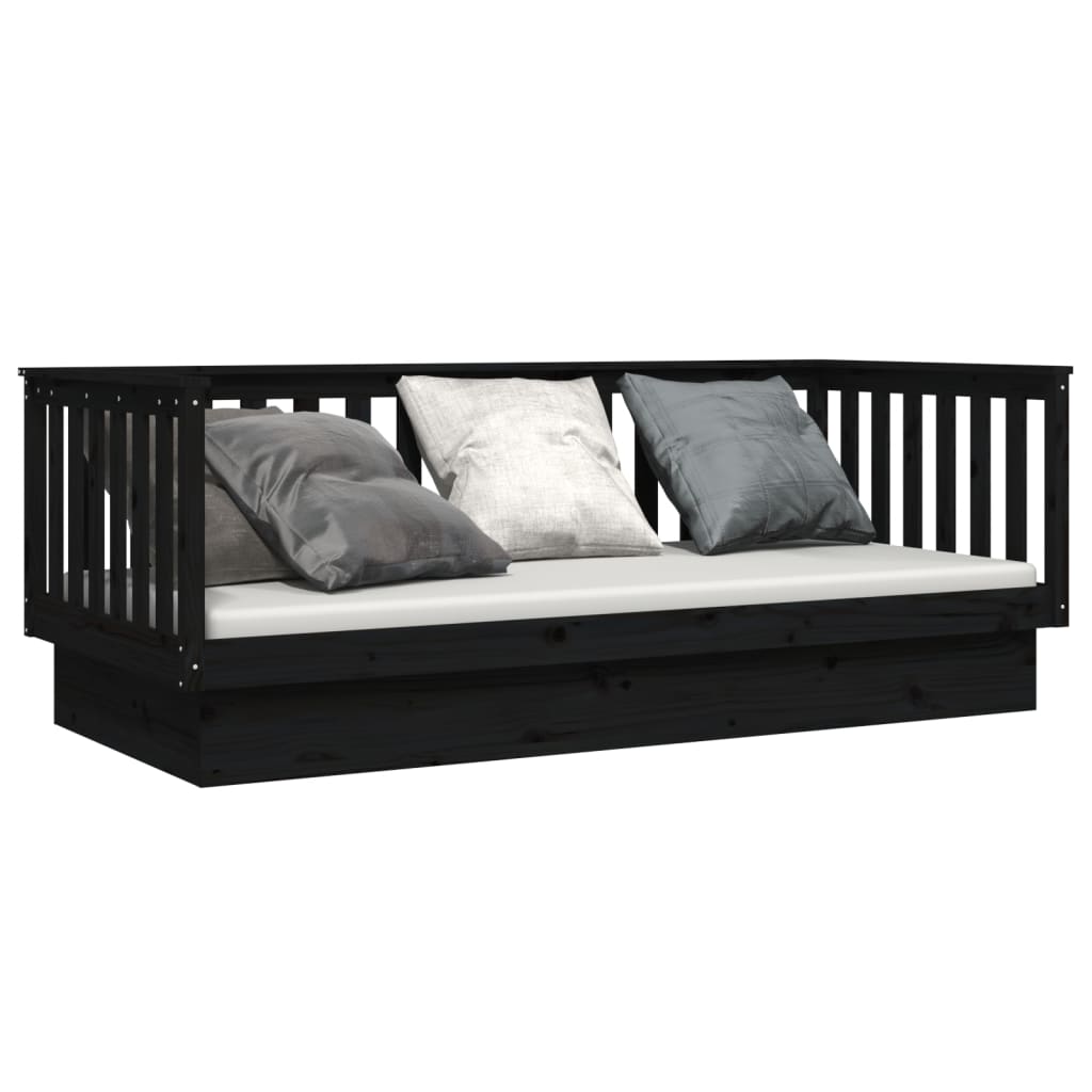 vidaXL Tagesbett Schwarz 100x200 cm Massivholz Kiefer