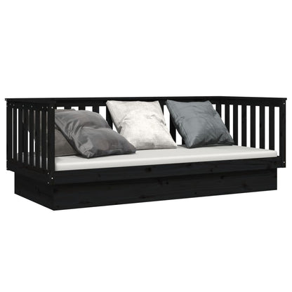 vidaXL Tagesbett Schwarz 100x200 cm Massivholz Kiefer