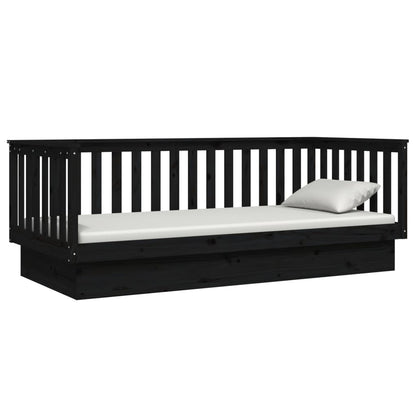 vidaXL Tagesbett Schwarz 100x200 cm Massivholz Kiefer
