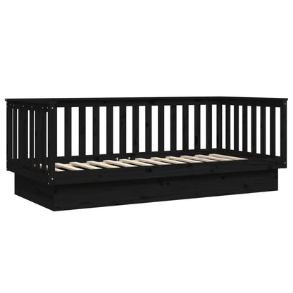 vidaXL Tagesbett Schwarz 100x200 cm Massivholz Kiefer
