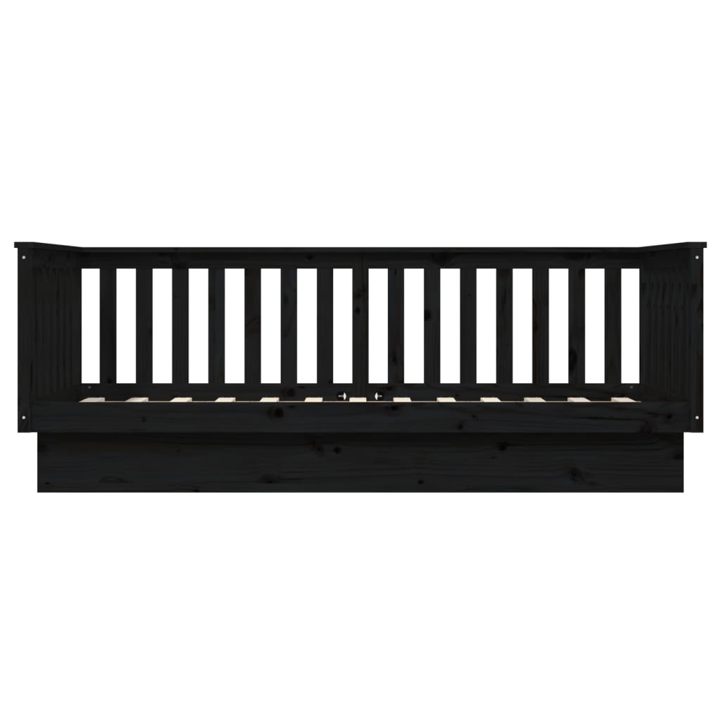 vidaXL Tagesbett Schwarz 100x200 cm Massivholz Kiefer