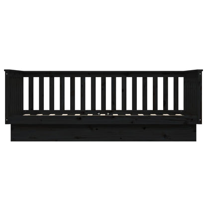 vidaXL Tagesbett Schwarz 100x200 cm Massivholz Kiefer