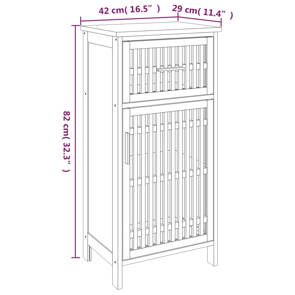 vidaXL Meuble de salle de bain 42x29x82 cm Bois de noyer massif