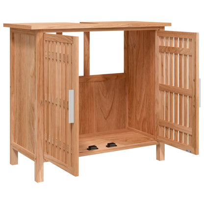 vidaXL Meuble sous-lavabo 66x29x61,5 cm Bois massif Noyer
