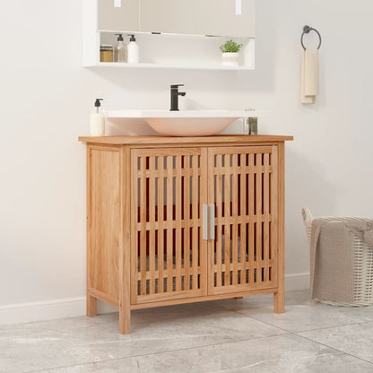 vidaXL Meuble sous-lavabo 66x29x61,5 cm Bois massif Noyer