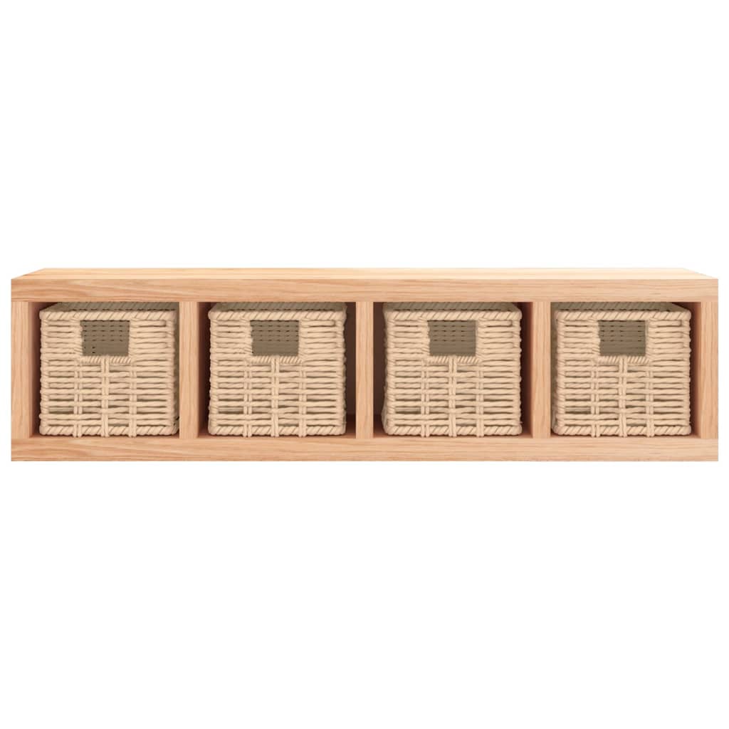 vidaXL Étagère murale avec paniers 62x18x16 cm Bois de noyer massif