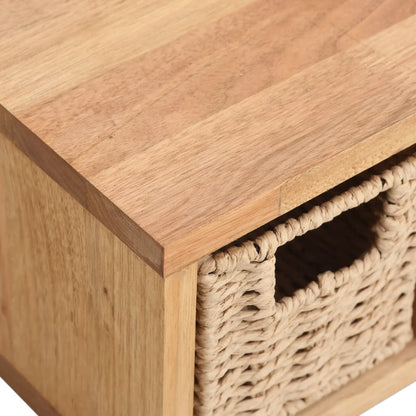vidaXL Étagère murale avec paniers 62x18x16 cm Bois de noyer massif
