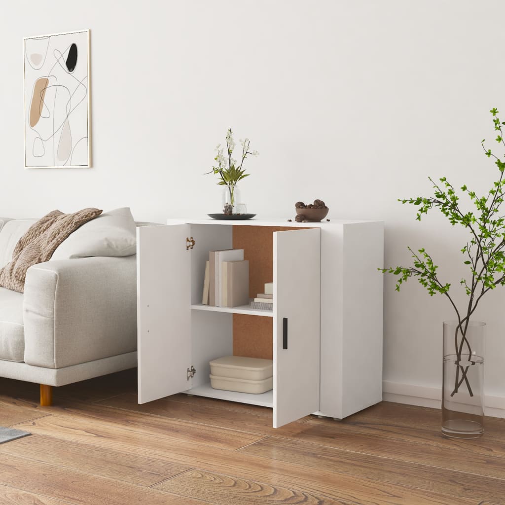 vidaXL Buffet blanc 80x33x70 cm en bois d'ingénierie