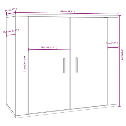 vidaXL Buffet blanc 80x33x70 cm en bois d'ingénierie