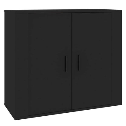vidaXL Buffet noir 80x33x70 cm en bois d'ingénierie