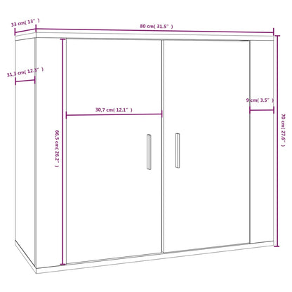 vidaXL Buffet noir 80x33x70 cm en bois d'ingénierie