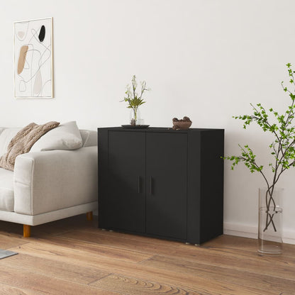 vidaXL Buffet noir 80x33x70 cm en bois d'ingénierie