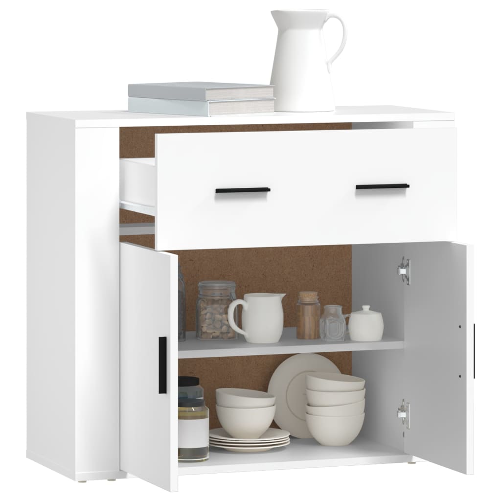 vidaXL Buffet blanc 80x33x70 cm en bois d'ingénierie