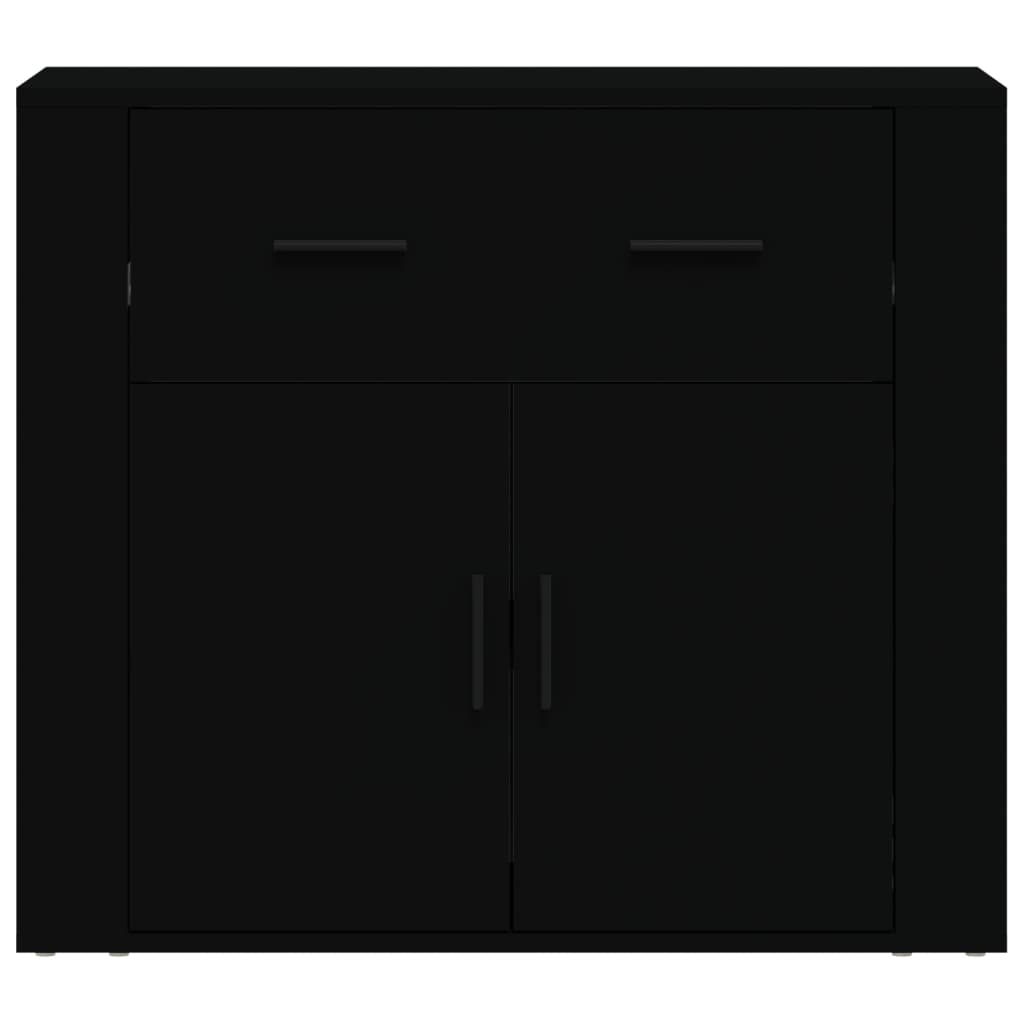 vidaXL Buffet noir 80x33x70 cm en bois d'ingénierie