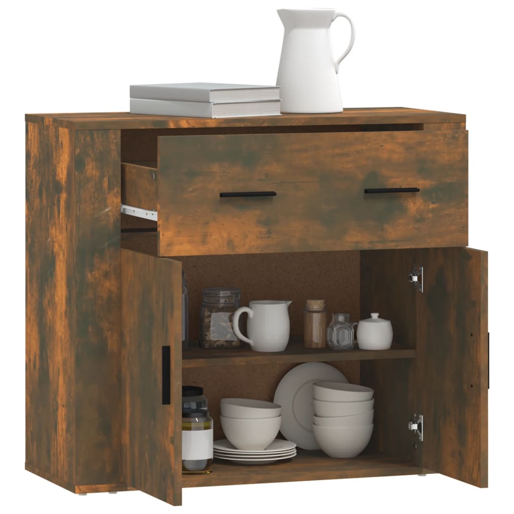 vidaXL Sideboard Räuchereiche 80x33x70 cm Holzwerkstoff