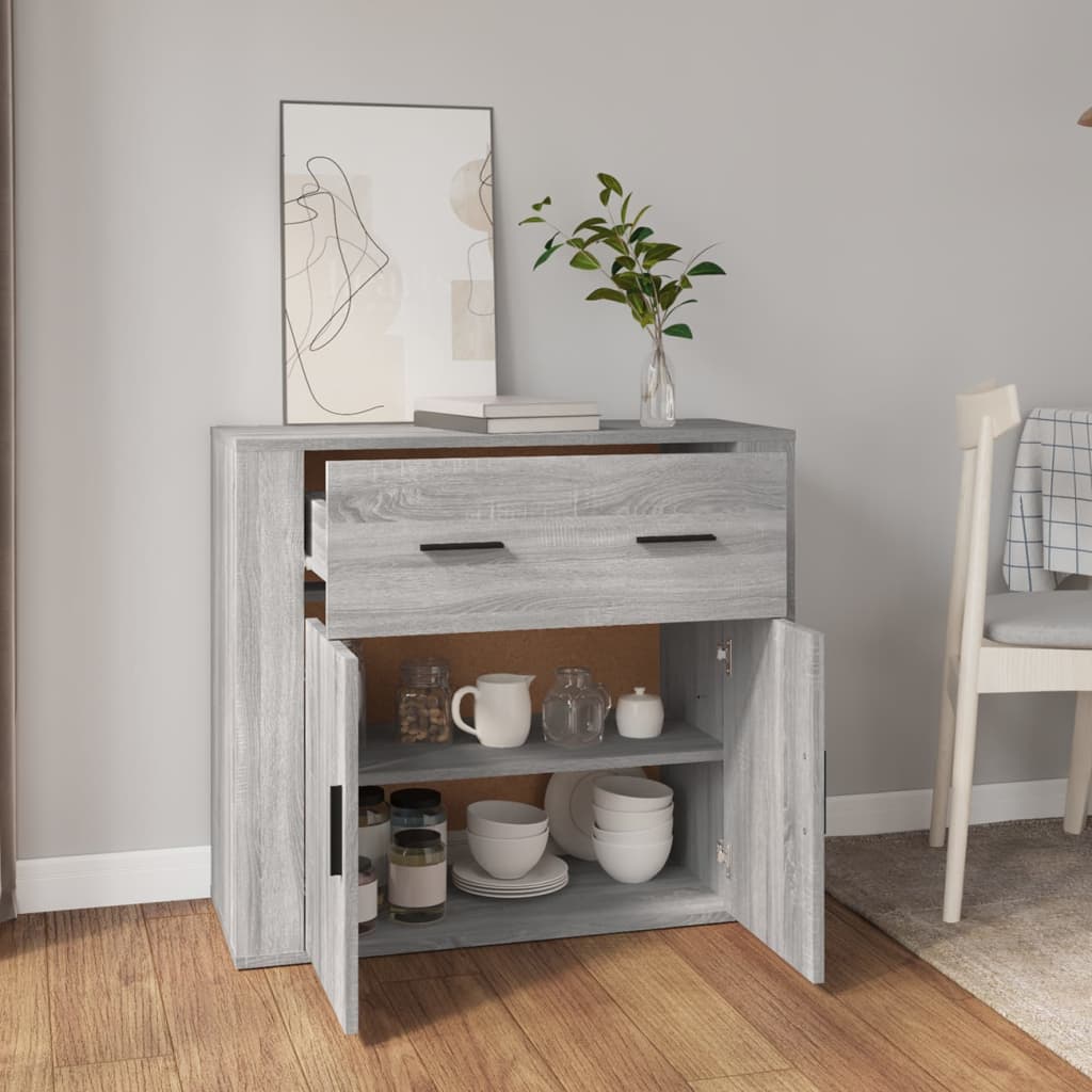 vidaXL Buffet bas gris sonoma 80x33x70 cm en bois d'ingénierie