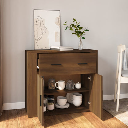 vidaXL Buffet imitation chêne marron 80x33x70 cm bois d'ingénierie