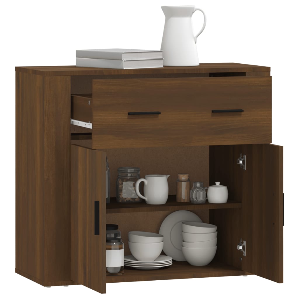 vidaXL Buffet imitation chêne marron 80x33x70 cm bois d'ingénierie