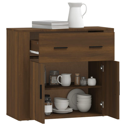 vidaXL Buffet imitation chêne marron 80x33x70 cm bois d'ingénierie